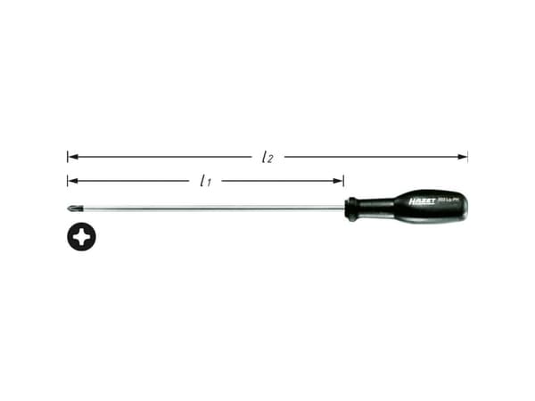 Hazet 803LG-PH1 Værksted Stjerneskruetrækker PH 1 Klinge-længde: 250 mm