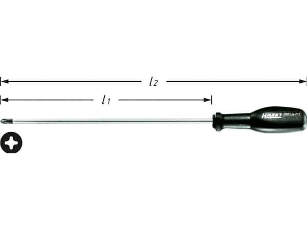 Hazet 803LG-PH1 Værksted Stjerneskruetrækker PH 1 Klinge-længde: 250 mm