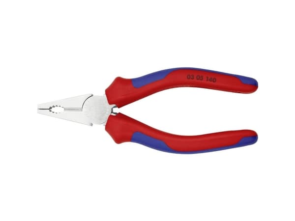 Knipex 03 05 140, Kombinasjonstang, Stål, Plast, Blå, Rød, 140 mm, 139 g
