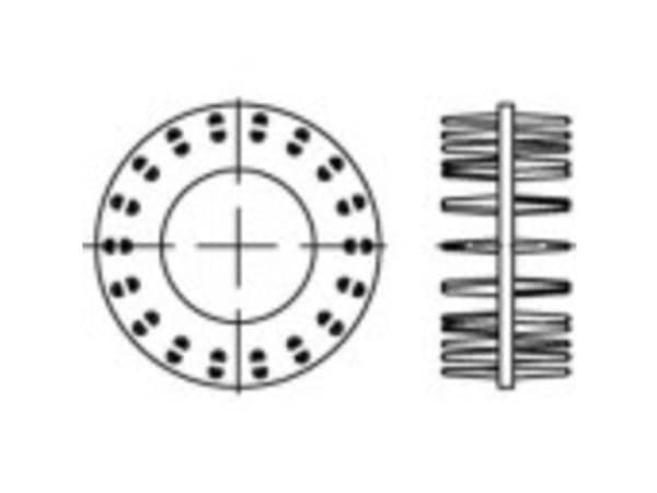 TOOLCRAFT GT vasaroitava valurauta galvanoitu 50 kpl 135715