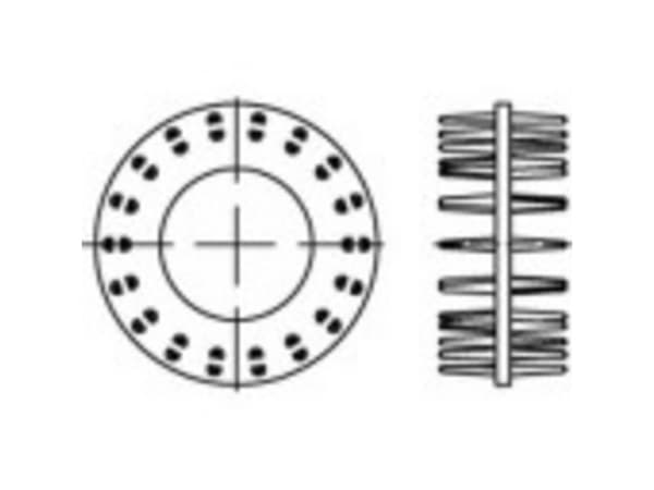 TOOLCRAFT GT vasaroitava valurauta galvanoitu 50 kpl 135715