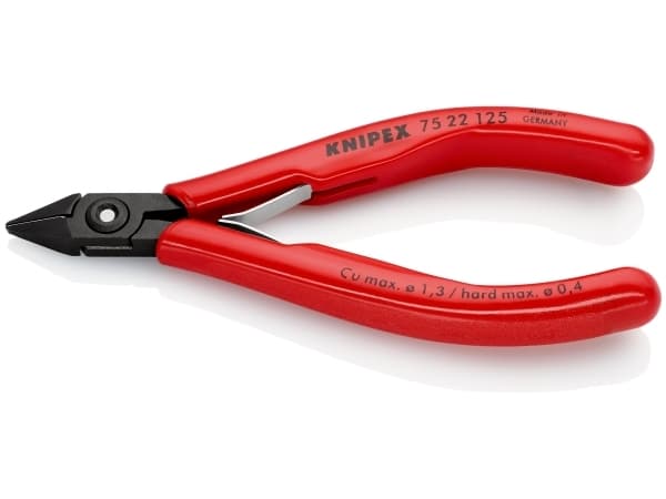 Knipex 75 22 125, Diagonal tang, Stål, Plast, Rød, 125 mm, 79 g