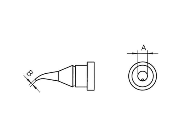 Weller LT-1X Loddespids Rund form, bøjet Spidsstørrelse 0.4 mm Indhold 1 stk