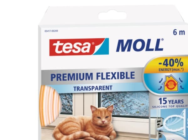 Tætningsbånd tesaMOLL transparent selvklæbende 7mm x 6m
