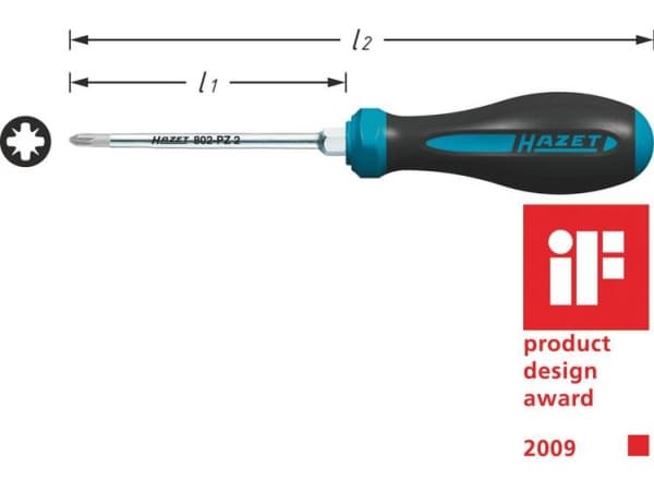 Hazet 802-PZ0 Værksted Stjerneskruetrækker PZ 0 Klinge-længde: 60 mm DIN ISO 8764-1, DIN ISO 8764-2
