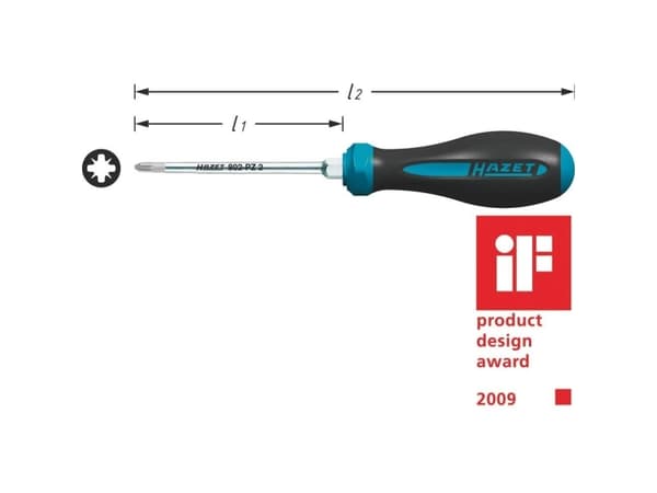 Hazet 802-PZ0 Værksted Stjerneskruetrækker PZ 0 Klinge-længde: 60 mm DIN ISO 8764-1, DIN ISO 8764-2