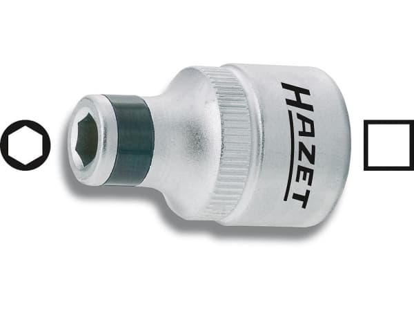 HAZET 2250-5, Enstaka artikel, Stickproppsadapter, Krom, 8,12.5 mm, 36 mm, 48 g