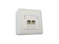 BTR IT CONNECT E-DAT C6 8/8(8) AP Cat.6 - Ytmonterat uttag - CAT 6 - RJ-45 X 2 - kritvit, RAL 9010 Vit