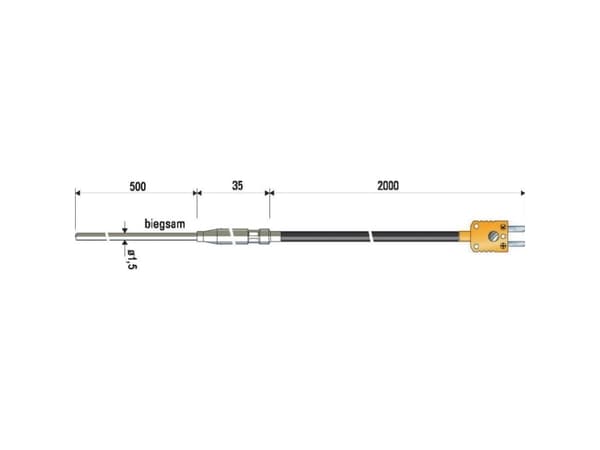 B &amp; B Thermo-Technik 06251189-41 Dyksensor -100 til +1000 °C Anturityyppi K