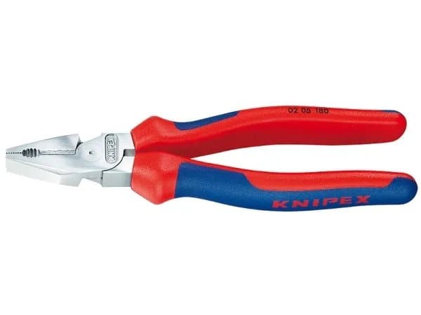 Knipex 02 05 180, Kombinasjonstang, 1,6 cm, Stål, Vinyl, Blå, Rød, 180 mm