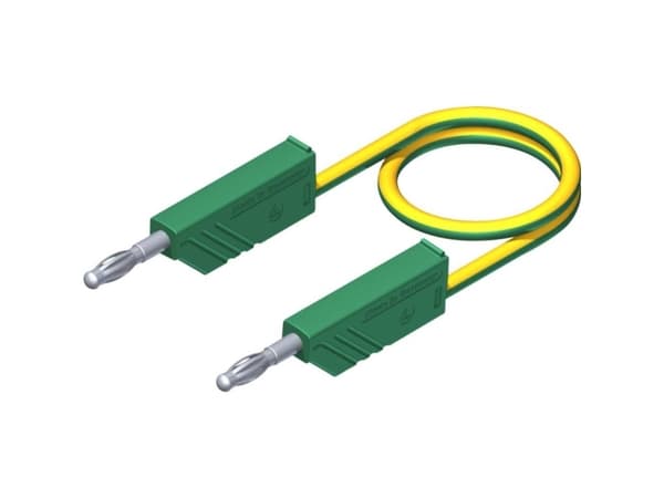SKS Hirschmann CO MLN 100/2,5 Testledning [Lamellanslutning 4 mm - Lamellanslutning 4 mm] 1,00 m Gul, Grön 1 st