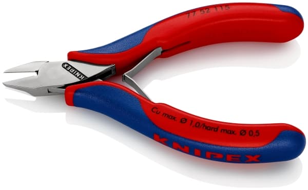 Knipex 77 52 115, Avbitartång, Stål, Plast, Blå, Röd, 115 mm, 77 g
