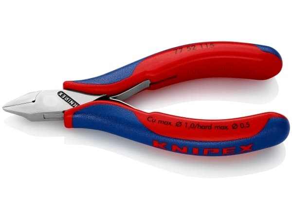 Knipex 77 52 115, Avbitartång, Stål, Plast, Blå, Röd, 115 mm, 77 g