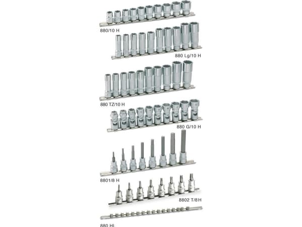 HAZET 880HL, Hylssats, 3/8", Metriska/brittiska, 16 huvuden, 10 mm, 43 cm