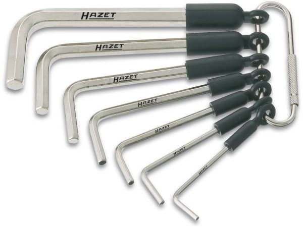 Hazet Unbrako Vinkelskruetrækker-sæt 3/32 tommer, 1/8 tommer, 5/32 tommer, 3/16 tommer, 7/32 tommer, 1/4 tommer, 5/16 tommer 7 dele