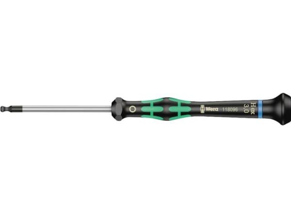 Wera 2052 Elektronik og finmekanik Indvendig sekskants-skruetrækker Nøglebredde: 3 mm Klinge-længde: 60 mm Mål, længde: 157 mm
