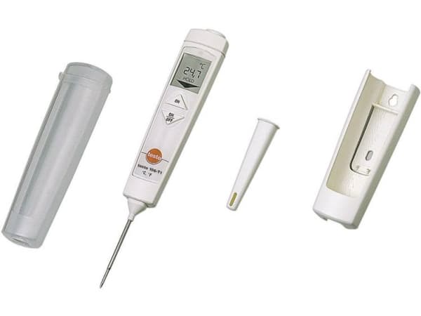 testo 106 Set Instickstermometer (HACCP) Mätområde temperatur -50 till 275 °C Sensortyp NTC Överensstämmer med HACCP (livsmedelssäkerhet)