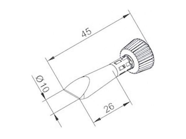 Ersa 0102CDLF100C/SB Loddespids Mejselform Spidsstørrelse 10 mm Spids-længde 45 mm Indhold 1 stk