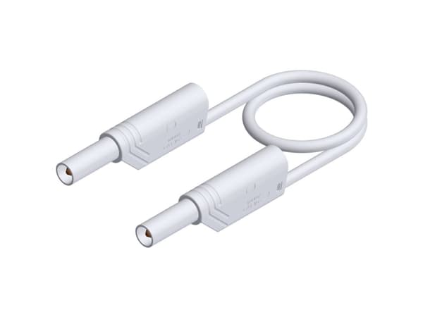 SKS Hirschmann MLS WS 100/2,5 Säkerhetsprovledning [Lamellanslutning 4 mm - Lamellanslutning 4 mm] 1,00 m Vit 1 st