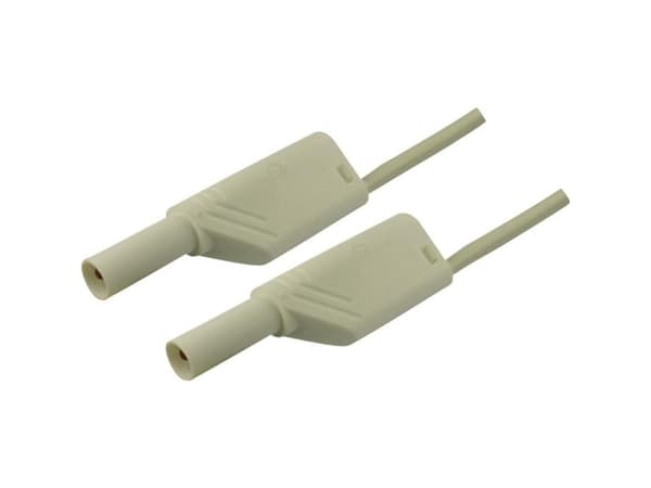 SKS Hirschmann MLS WS 100/2,5 Säkerhetsprovledning [Lamellanslutning 4 mm - Lamellanslutning 4 mm] 1,00 m Vit 1 st