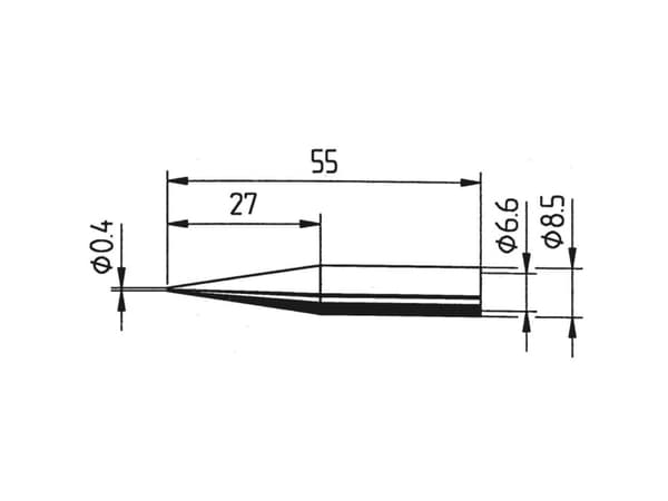 Ersa 842 UD Loddespids Blyantsform, forlænget Spidsstørrelse 0.4 mm Indhold 1 stk