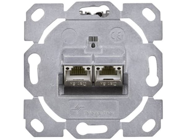 Telegärtner J0002020A0510, 2 x RJ-45, 6a, Sølv