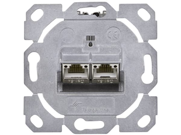Telegärtner J0002020A0510, 2 x RJ-45, 6a, Sølv