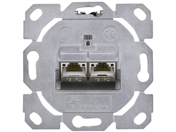 Telegärtner J0002020A0510, 2 x RJ-45, 6a, Sølv