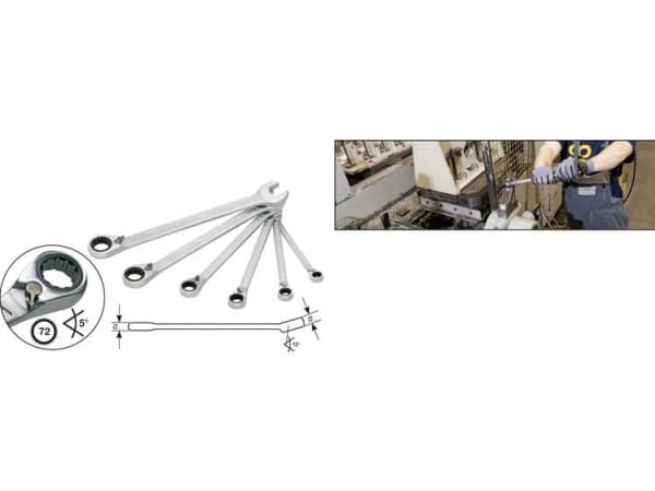 HAZET 606/6-1, 21,22,24,27,30,32 mm, Kromfarget, Kromfarget, 13°, 3,8 kg, 6 stykker