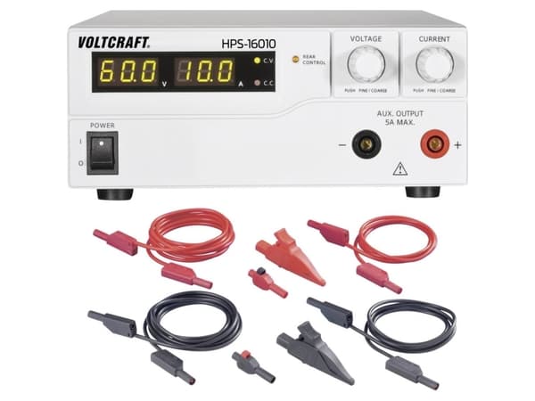 Voltcraft laboratoriestrømforsyning, justerbar HPS-16010 1 - 60 V/DC 0 - 10 A 600 W 1 x Fjernkontroll (HPS-16010)