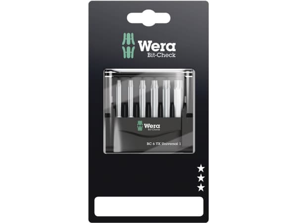 Wera 05073637001, 6 stykker, Torx, TX10, TX15, TX20, TX25, TX30, TX40, Stål, 1x TX 10x50 mm 1x TX 15x50 mm 1x TX 20x50 mm 1x TX 25x50 mm 1x TX 30x50