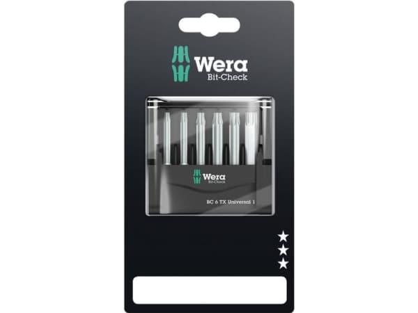 Wera 05073637001, 6 stykker, Torx, TX10, TX15, TX20, TX25, TX30, TX40, Stål, 1x TX 10x50 mm 1x TX 15x50 mm 1x TX 20x50 mm 1x TX 25x50 mm 1x TX 30x50