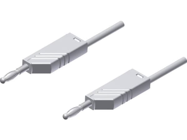 SKS Hirschmann MLN 200/2,5 WS Prøveledning [Lamelstik 4 mm - Lamelstik 4 mm] 2.00 m Hvid