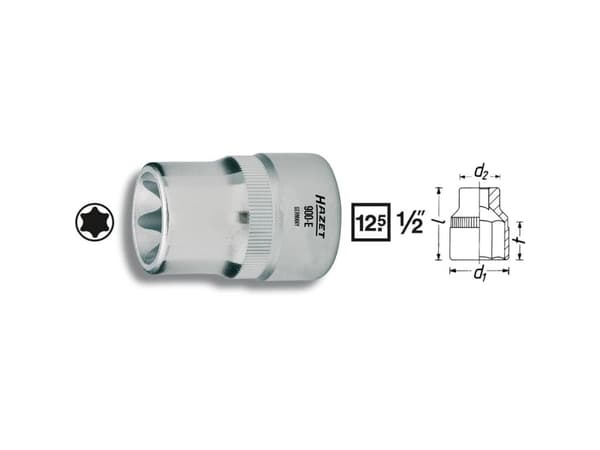 HAZET 900-E11, Pistorasia, 1/2", Metrinen/brittiläinen, 1 pää(t), 12.5 mm, E11