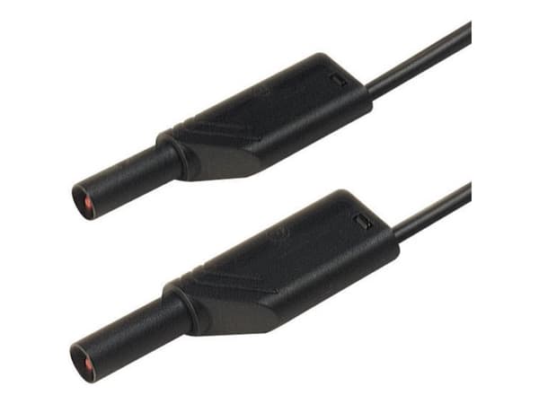 SKS Hirschmann MLS SIL WS 50/1 Säkerhetsprovledning [Lamellanslutning 4 mm - Lamellanslutning 4 mm] 0,50 m Svart 1 st