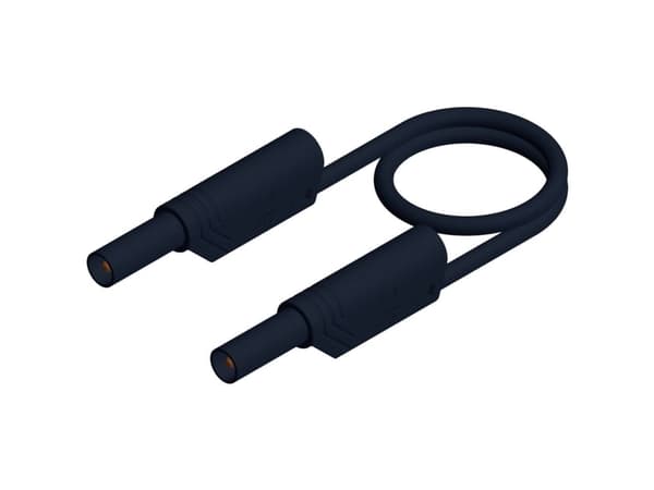 SKS Hirschmann MLS SIL WS 50/1 Säkerhetsprovledning [Lamellanslutning 4 mm - Lamellanslutning 4 mm] 0,50 m Svart 1 st
