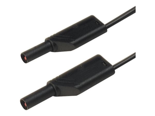 SKS Hirschmann MLS SIL WS 50/1 Säkerhetsprovledning [Lamellanslutning 4 mm - Lamellanslutning 4 mm] 0,50 m Svart 1 st