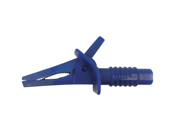 Cliff FCR7943 Säkerhetskrokodilklämma Kontakter 4 mm CAT II 1000 V, CAT III 600 V Blå
