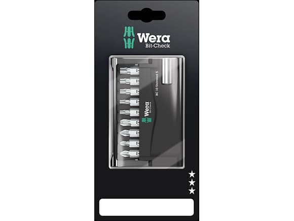 Wera 05073410001, 10 stk, Phillips, Phillips skrutrekker, Torx, PH 2, PZ 1,PZ 2,PZ 3, T10,T15,T20,T25,T30, 200 mm