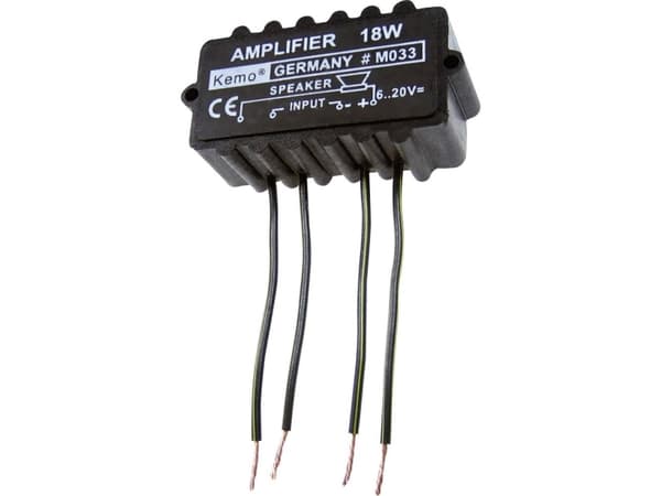 Kemo M033N Monovahvistin Rakennusmoduuli 9 V/DC, 12 V/DC, 18 V/DC, 20 V/DC 18 W 4 Ohm