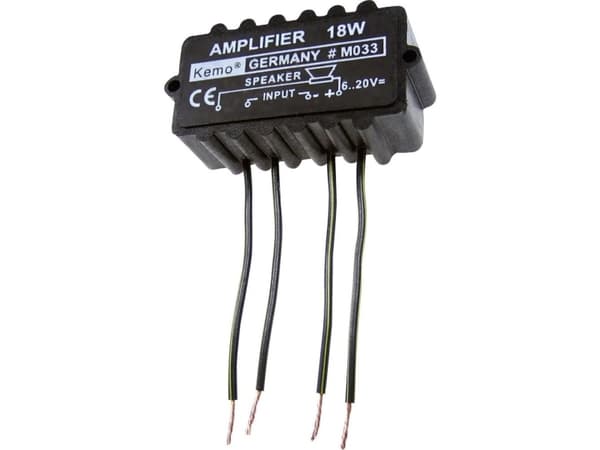 Kemo M033N Monovahvistin Rakennusmoduuli 9 V/DC, 12 V/DC, 18 V/DC, 20 V/DC 18 W 4 Ohm