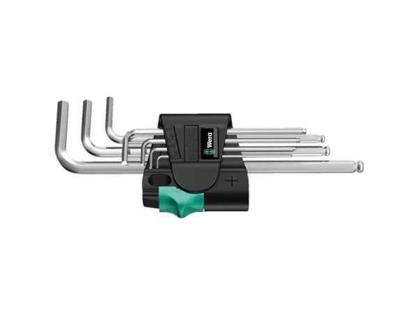 Wera 05022181001, L-formet hex-nøkkelsett, Metrisk, 7 stykker, 1.5,2,2.5,3,4,5,6 mm, Kromfarget, 20 mm