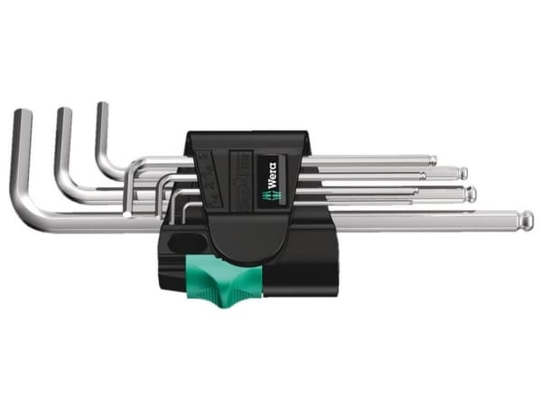 Wera 05022181001, Insexnycklar med L-handtag, set, Metrisk, 7 styck, 1.5,2,2.5,3,4,5,6 mm, Krom, 20 mm