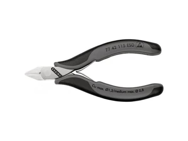 Knipex KP-7742115ESD, Sivuleikkurit, 1,1 cm, 1,4 cm, 7 mm, 1,3 mm, Staattisen purkauksen (ESD) suoja