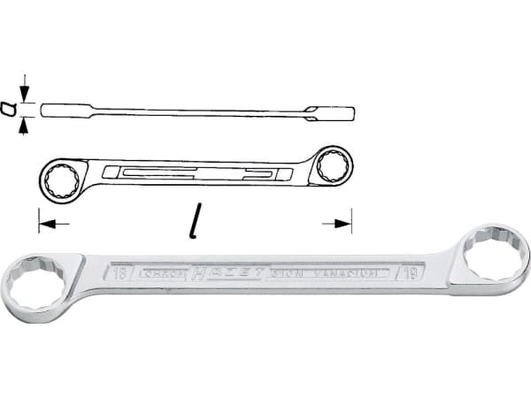 HAZET 610N-24X26, Silver, 24,26 mm, Silver, 25,4 cm, 197 g, 1 styck