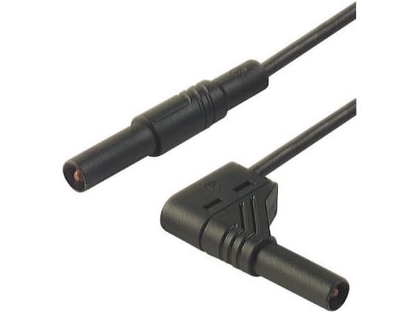 SKS Hirschmann MLS WG 100/1 sw Säkerhetsprovledning [Lamellanslutning 4 mm - Lamellanslutning 4 mm] 1,00 m Svart 1 st