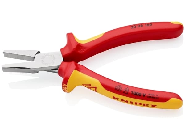 Knipex 20 06 160, Nesetang, Kromvanadiumstål, Plast, Oransje, Rød, 160 mm, 176 g