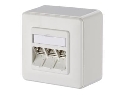 Metz Connect C6Amodul 270° - Eluttag - RJ 45 - 3 network sockets - kritvit, RAL 9010 Vit