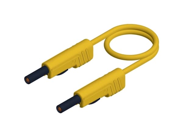 SKS Hirschmann MLB 50/1 V ge Prøveledning [Lamelstik 4 mm - Lamelstik 4 mm] 0.50 m Gul