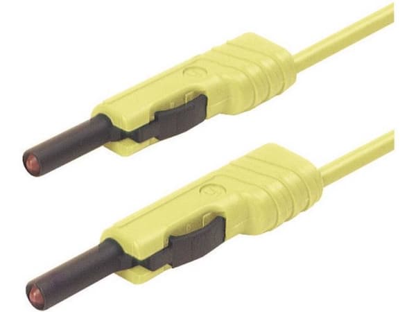 SKS Hirschmann MLB 50/1 V ge Prøveledning [Lamelstik 4 mm - Lamelstik 4 mm] 0.50 m Gul
